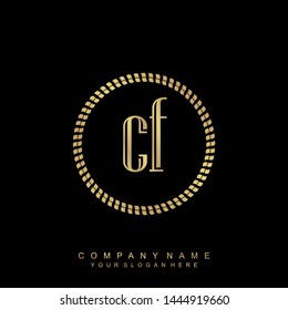 Initial letter CF beautiful handwriting logo vector template