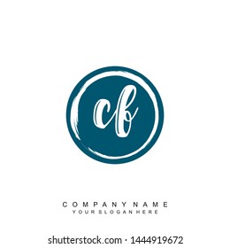 Initial letter CF beautiful handwriting logo vector template