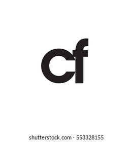Initial letter CF black white logo