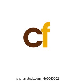 Initial letter CF brown yellow color logo