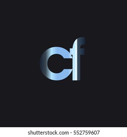 Initial letter CF chrome with dark background logo