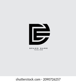 Initial Letter CF or EF Logo.