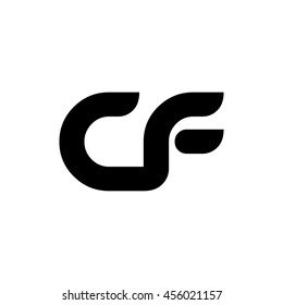 Initial Letter CF Linked Lowercase Logo Black