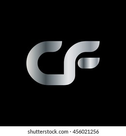 Initial Letter CF Linked Lowercase Logo Silver