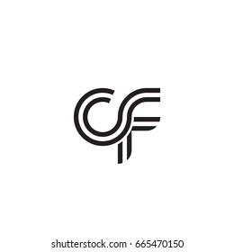 Initial letter cf, linked outline rounded lowercase, monogram black