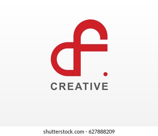 Initial Letter CF Logo design template