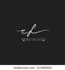 Logotipo de letra inicial CF - logotipo de firma manuscrita