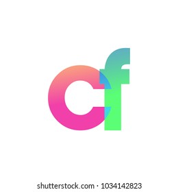 Initial Letter Cf Lowercase Logo Green Stock Vector (Royalty Free ...