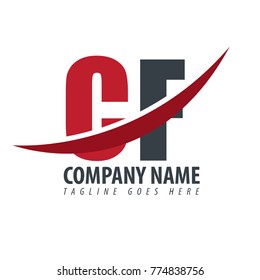 Initial Letter Cf Overlapping Logo Stock Vector (Royalty Free ...