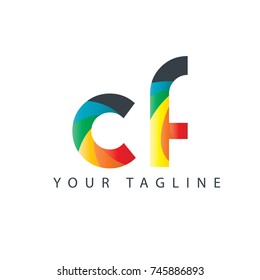 Initial Letter CF Rounded Design Logo