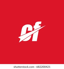 initial letter cf white logo in red background