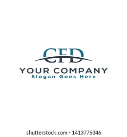 Initial letter CFD, overlapping movement swoosh horizon logo company design inspiration in blue and gray color vector