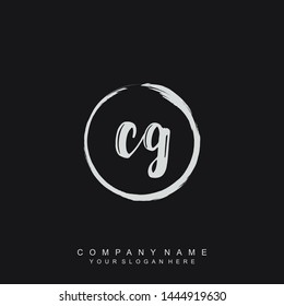 Initial letter CG beautiful handwriting logo vector template
