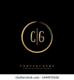 Initial letter CG beautiful handwriting logo vector template