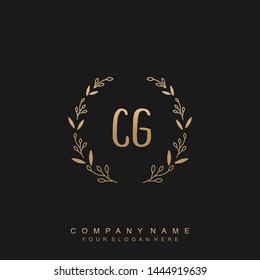 Initial letter CG beautiful handwriting logo vector template