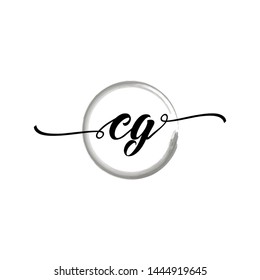 Initial letter CG beautiful handwriting logo vector template