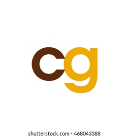 Initial letter CG brown yellow color logo