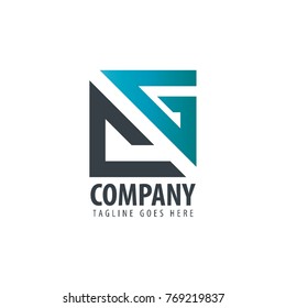 Initial Letter CG Design Logo