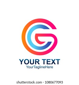 Initial letter CG or GC logo template colorfull design for business and company identity