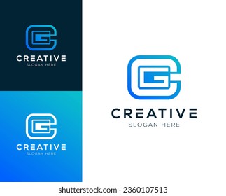 Initial letter CG GC logo design vector illustration