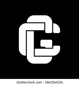 Initial letter CG or GC text logotype template in flat design monogram illustration