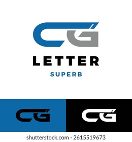 initial letter cg icon logo design template