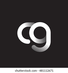 Initial Letter CG Linked Circle Lowercase Logo Black & White