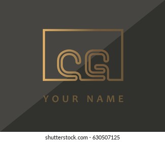 Initial Letter CG Logo Gold Luxury With Box 