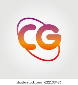 initial letter cg logo on white background
