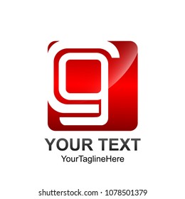 Initial letter CG logo template colored red square design for business and company identity