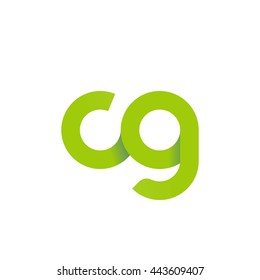 initial letter cg modern linked circle round lowercase logo green