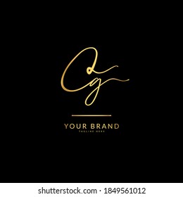 Erster Brief CG. Designvorlage für das Logo der Monogram-Signatur Minimalis Logo Konzept für Unternehmen und Unternehmen.
