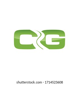 initial letter CG with road icon in negative space style logo template design vector image isolated on a white background