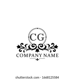 Initial letter CG simple and elegant monogram design template logo