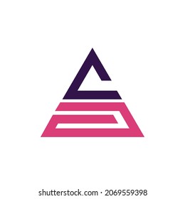 Initial letter C,G in white background, flat minimalist vector logo design