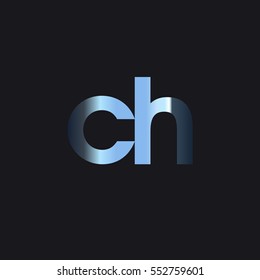 Initial letter CH chrome with dark background logo