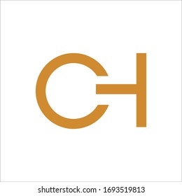 Diseño vectorial de la letra inicial ch o hc