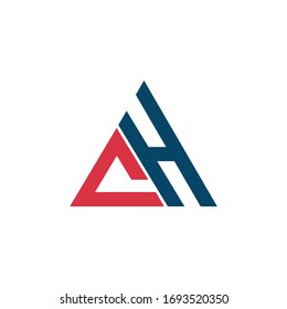 Plantilla de diseño de logotipo ch o hc de letra inicial