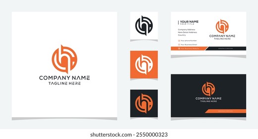 initial letter CH HC logo design vector template