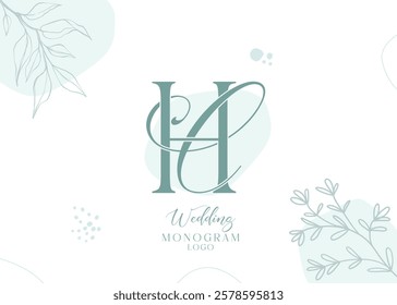 Initial Letter CH HC Wedding Monogram Logo