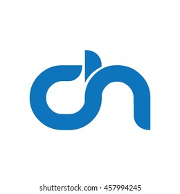 Initial Letter CH Linked Circle Lowercase Logo Blue