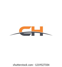 Initial letter CH, overlapping movement swoosh horizon logo vector