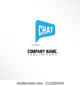 Initial letter Chat linked design logo creative with blue shape icon