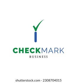 Initial Letter I Check Mark Icon Logo Design Template