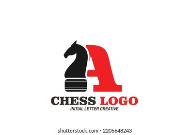 letra inicial Logotipo de caballo A chees