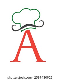 Initial Letter A Chef Hat Symbol For Restaurant Logo Design Vector Template