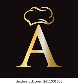 Initial Letter A Chef Hat Symbol Vector Template For Food and Restaurant Logo