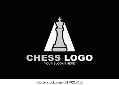 initial Letter A chess king logo