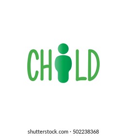 Initial Letter With Child Icon Design Template Elements