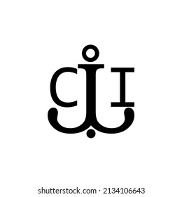 Initial letter CI anchor simple logo.